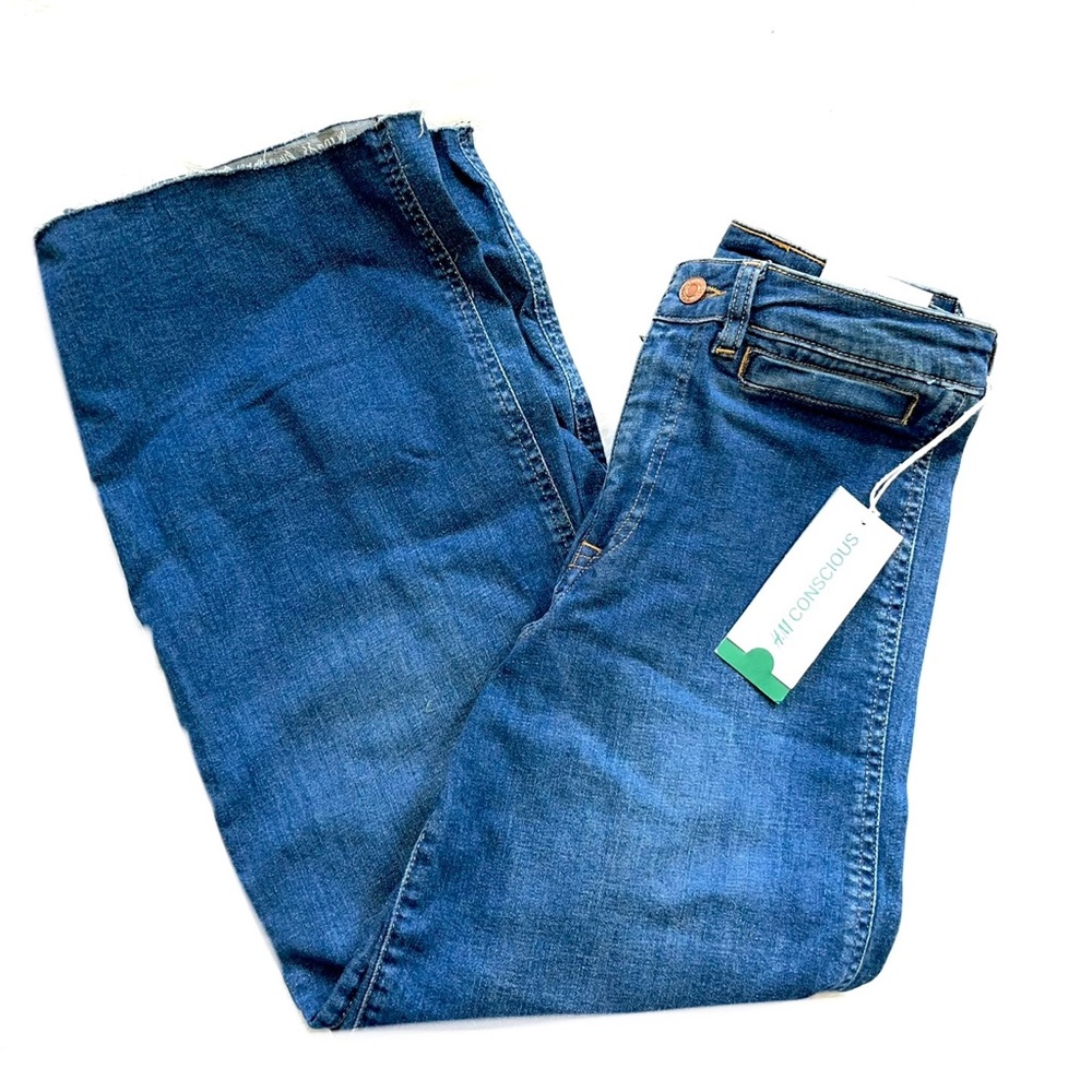 NWT H&M Conscious High Waist Medium Wash Jupe-Coulotte Jeans